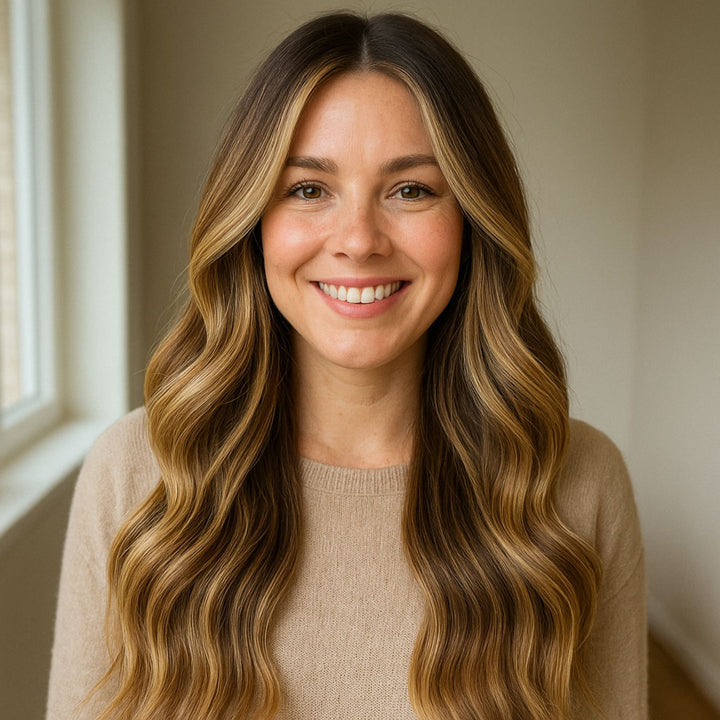 Clip In Extensions #4/27 Brown/ Medium Blonde Mix -