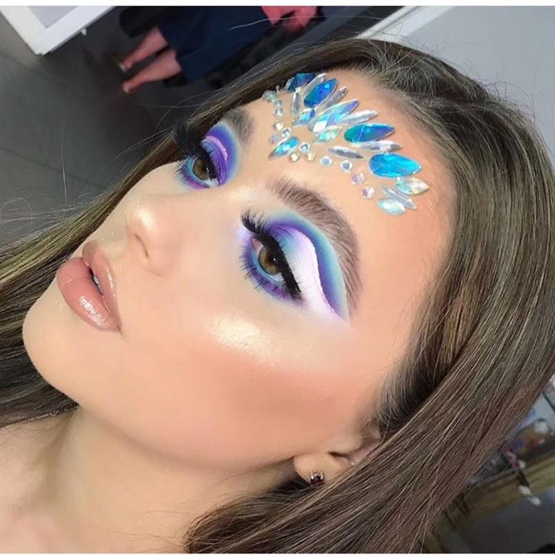 Face Jewels - Face jewellery with rhinestones/diamonds (YT - 112) - | Fashiongirl