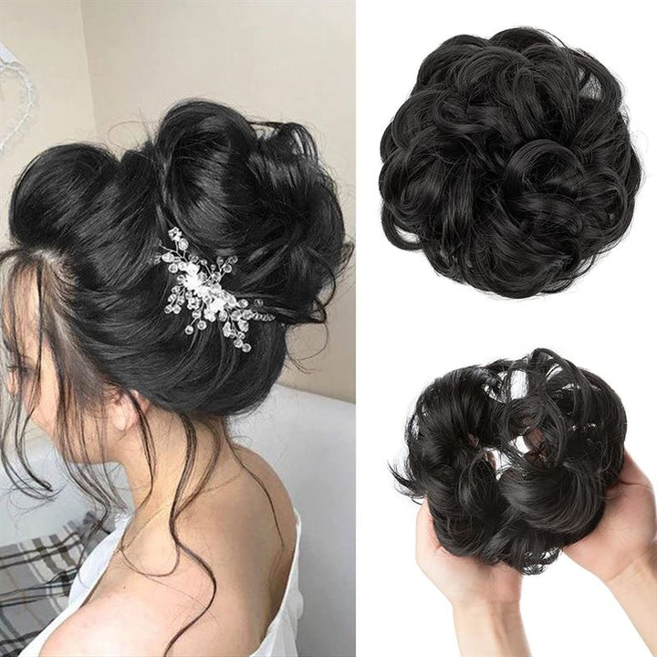 Messy Curly Hair for bun #2 - Natural Black - Hair Accessories | Fashiongirl