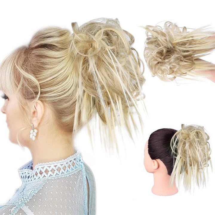 Messy Curly Hair for bun #27B/613 - Ash Blonde - Hair Accessories | Fashiongirl