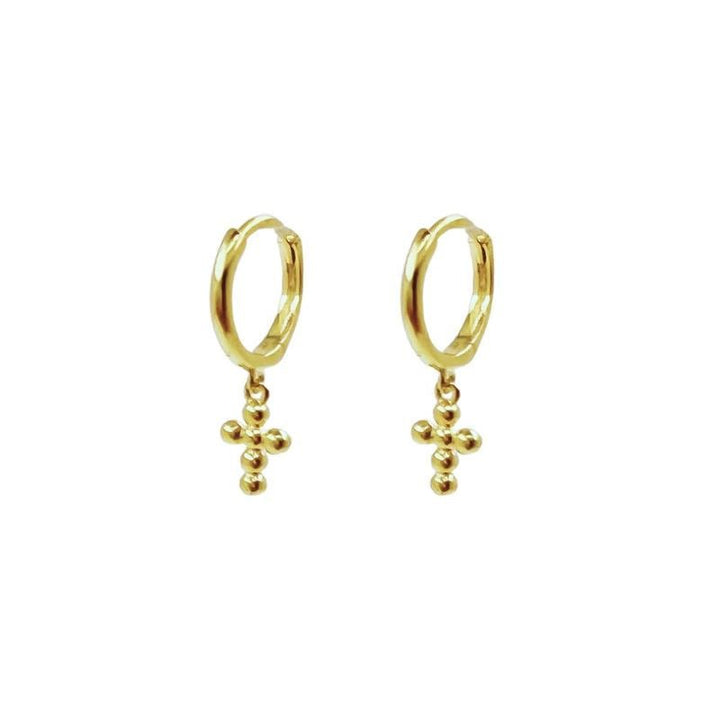 SOHO Cross Earrings - Gold - | Fashiongirl