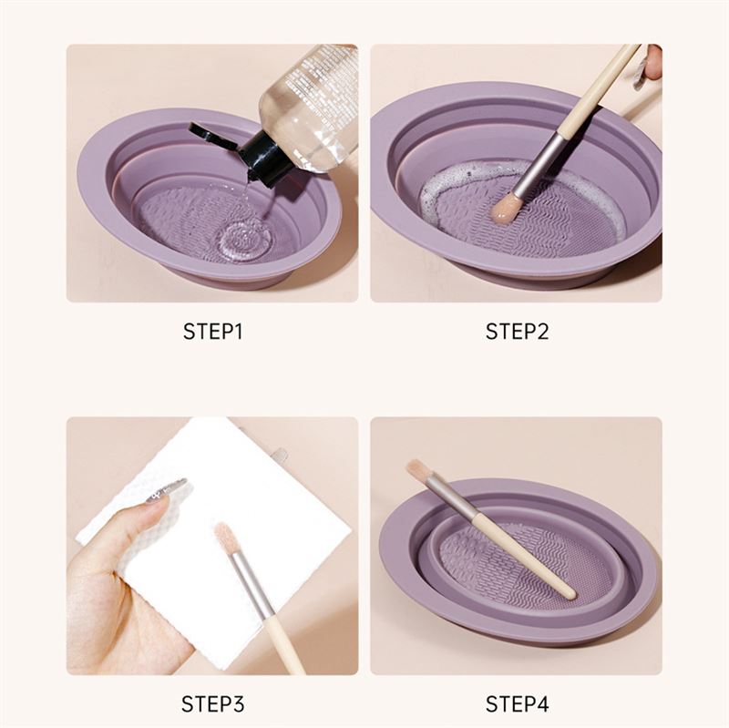 Technique PRO Foldable Silicone Makeup Brush Cleaner Bowl - Nude Rose - Hair Accessories