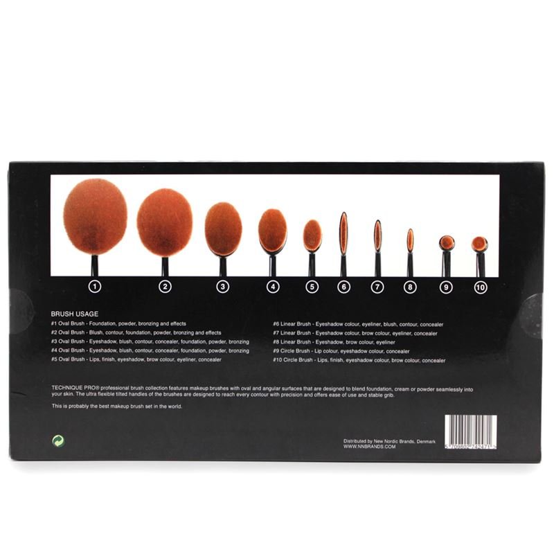 Technique PRO Oval Brushes for Makeup - 10 sets -