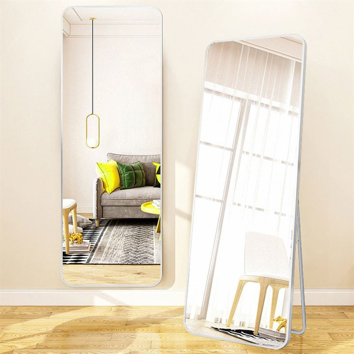UNIQ Replica Wall Mirror/Floor Mirror in Aluminium/Glass, 80x180 cm - White - | Fashiongirl