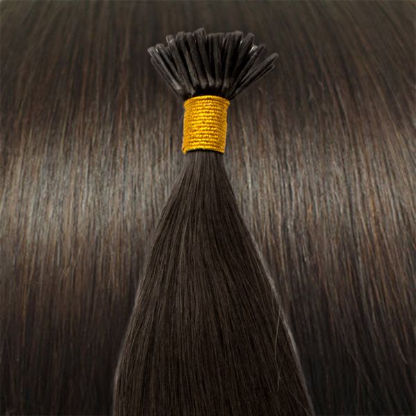 50 cm Cold Fusion hair extensions Dark brown 2# - | Fashiongirl
