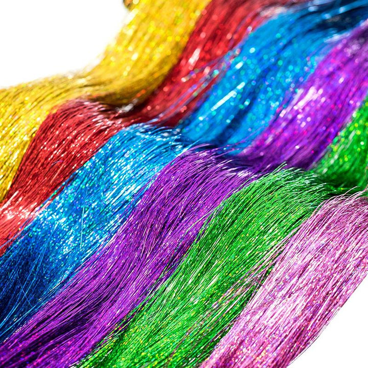 Bling Glitter Extensions 100 pcs glitter hair extensions 80 cm - Red - | Fashiongirl