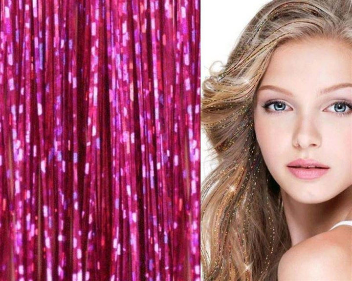 Bling Glitter Extensions 100 pcs glitter hair extensions 80 cm - Rose - | Fashiongirl