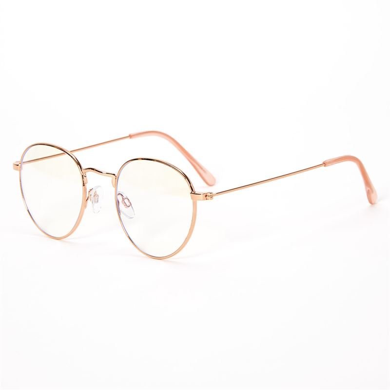 Blue Light glasses - Round frame Rosegold, style 10 - | Fashiongirl
