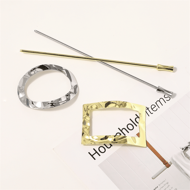 Chris Rubin Nova Rectangle Slide Buckle Hair Claw - Gold - Hair Accessories
