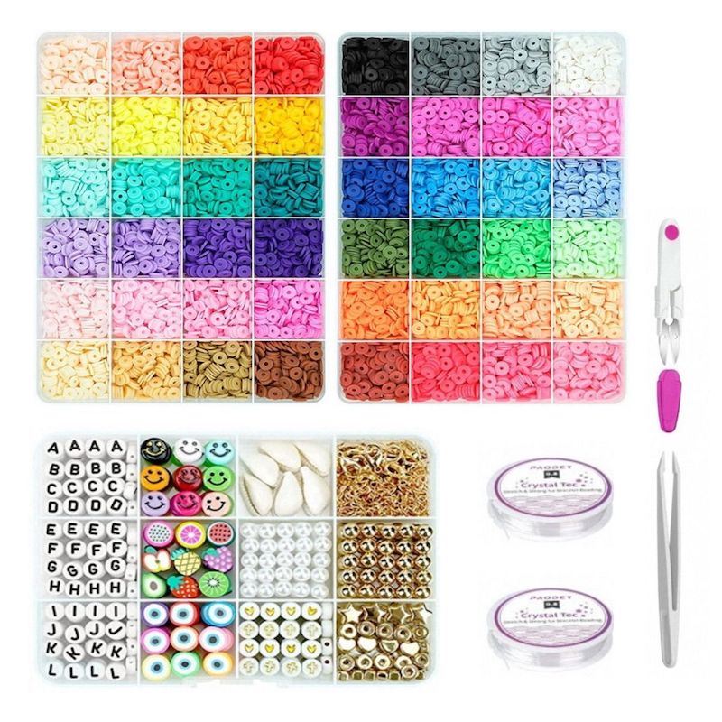 Clay Beads / Heishi Beads Arona Kit - KREA DIY Jewellery Kit with different beads - 12000 pcs - | Fashiongirl