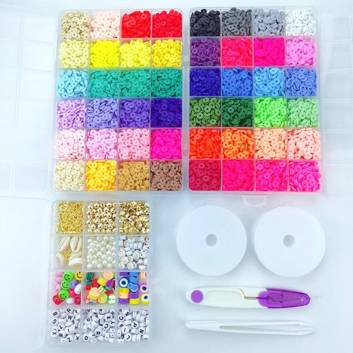 Clay Beads / Heishi Beads Arona Kit - KREA DIY Jewellery Kit with different beads - 12000 pcs - | Fashiongirl