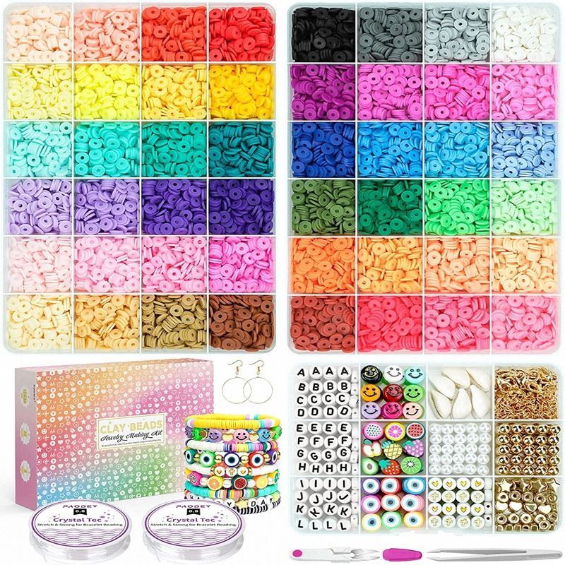 Clay Beads / Heishi Beads Arona Kit - KREA DIY Jewellery Kit with different beads - 12000 pcs - | Fashiongirl