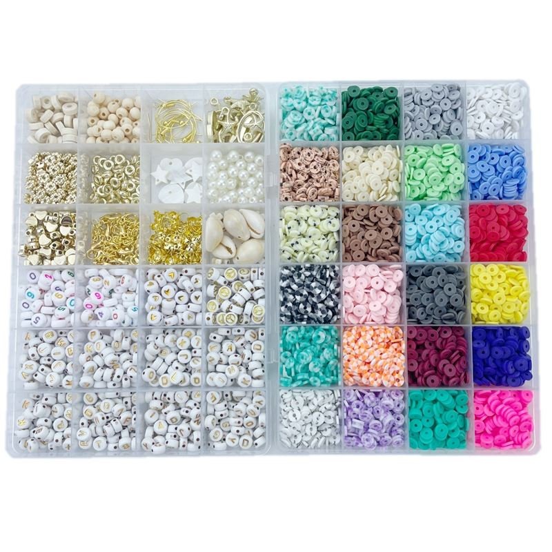 Clay Beads / Heishi Beads Bohemian Kit - KREA DIY Jewellery Kit with different beads - 6000 pcs - | Fashiongirl