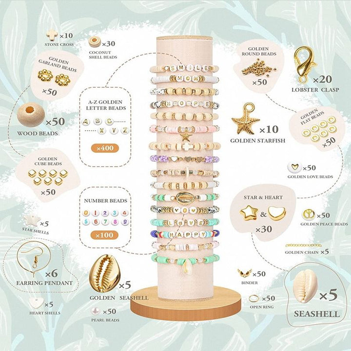 Clay Beads / Heishi Beads Bohemian Kit - KREA DIY Jewellery Kit with different beads - 6000 pcs - | Fashiongirl