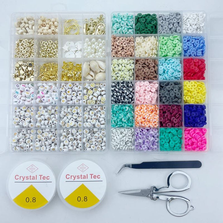 Clay Beads / Heishi Beads Bohemian Kit - KREA DIY Jewellery Kit with different beads - 6000 pcs - | Fashiongirl
