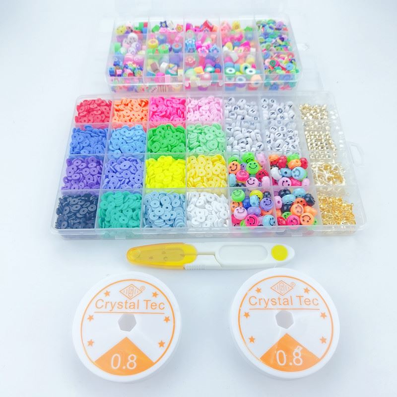 Clay Beads / Heishi Beads Fimo Kit - KREA DIY Jewellery Kit with different beads - 4500 pcs - | Fashiongirl