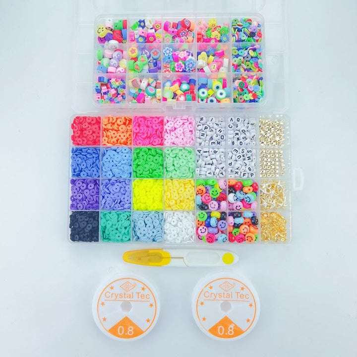 Clay Beads / Heishi Beads Fimo Kit - KREA DIY Jewellery Kit with different beads - 4500 pcs - | Fashiongirl