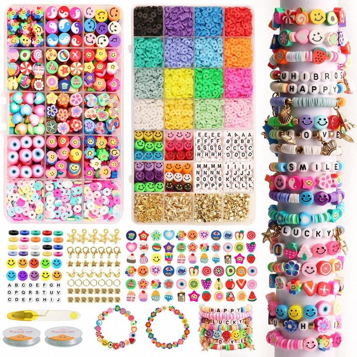 Clay Beads / Heishi Beads Fimo Kit - KREA DIY Jewellery Kit with different beads - 4500 pcs - | Fashiongirl