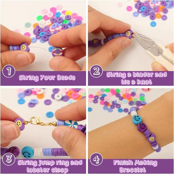 Clay Beads / Heishi Beads Fimo Kit - KREA DIY Jewellery Kit with different beads - 4500 pcs - | Fashiongirl