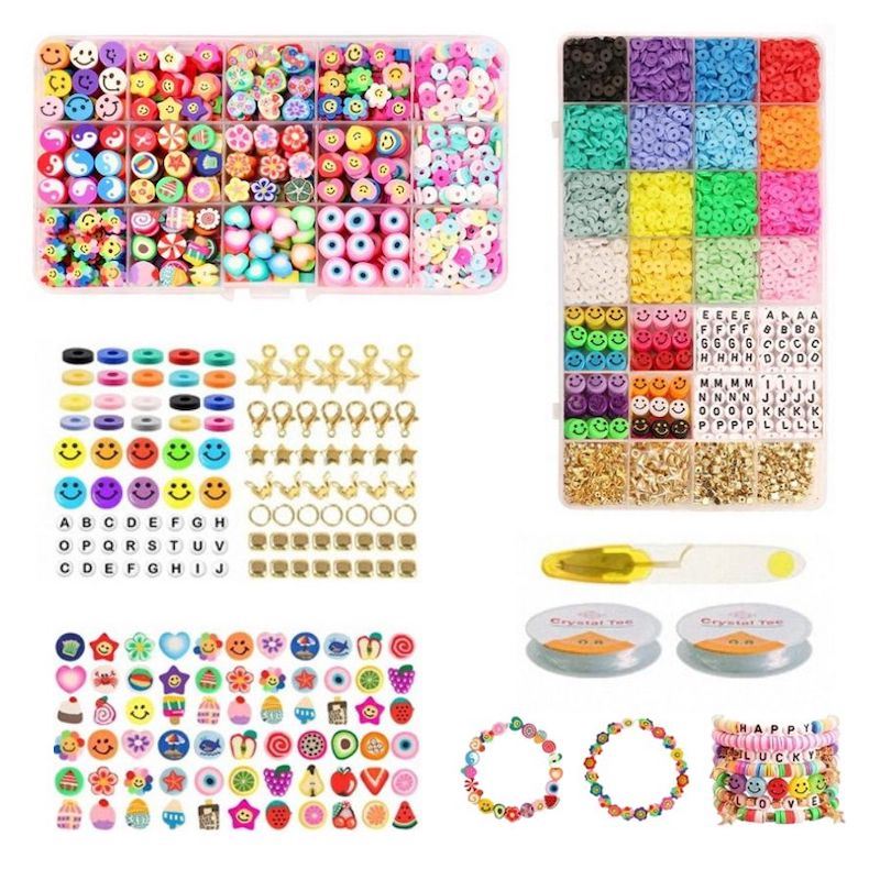 Clay Beads / Heishi Beads Fimo Kit - KREA DIY Jewellery Kit with different beads - 4500 pcs - | Fashiongirl
