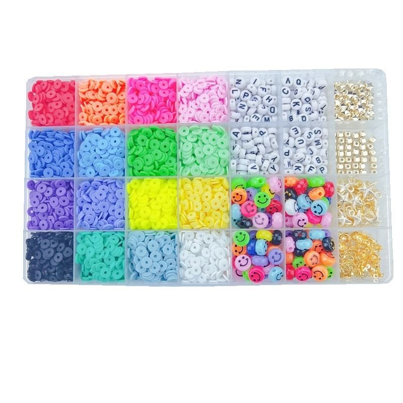 Clay Beads / Heishi Beads Fimo Kit - KREA DIY Jewellery Kit with different beads - 4500 pcs - | Fashiongirl