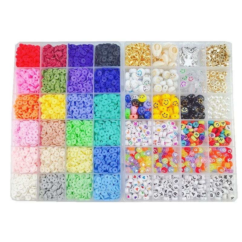 Clay Beads / Heishi Beads Merkki Kit - KREA DIY Jewellery Kit with different beads - 7000 pcs - | Fashiongirl