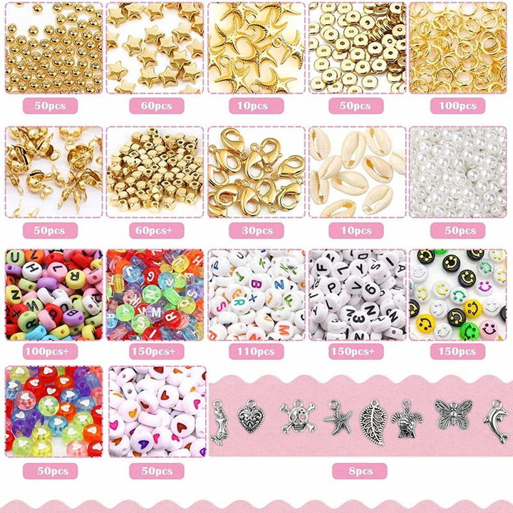 Clay Beads / Heishi Beads Merkki Kit - KREA DIY Jewellery Kit with different beads - 7000 pcs - | Fashiongirl