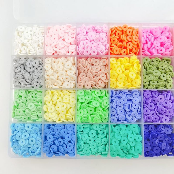 Clay Beads / Heishi Beads Merkki Kit - KREA DIY Jewellery Kit with different beads - 7000 pcs - | Fashiongirl