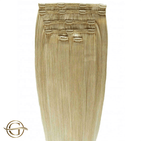Clip on hair extensions #27 Medium blonde - 7 sets - 50 cm | Gold24 - | Fashiongirl
