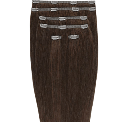 Clip on hair extensions #33B Dark Reddish Brown - 7 sets - 60 cm | Gold24 - | Fashiongirl