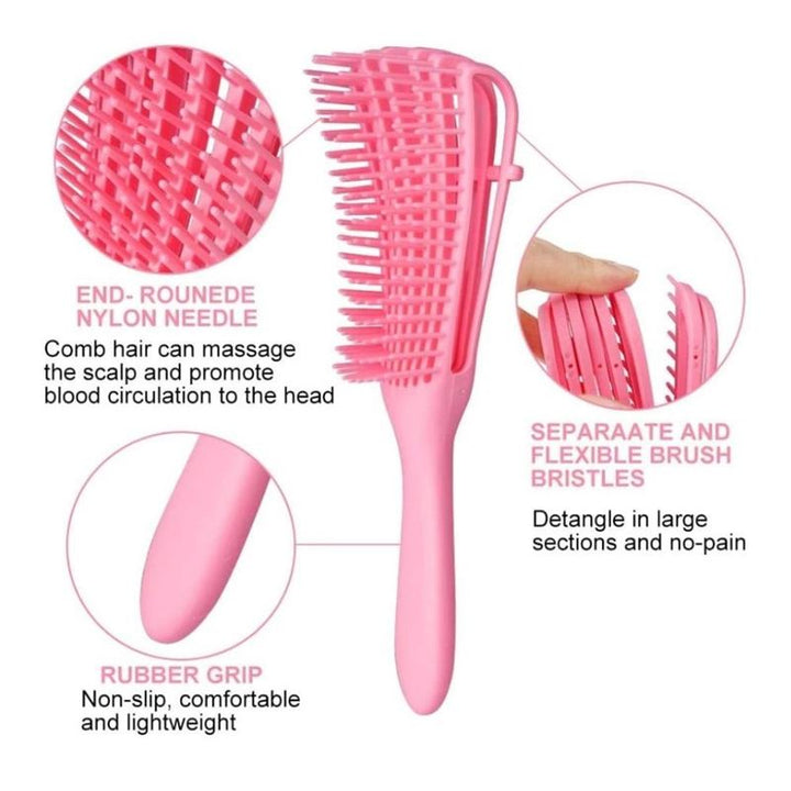 Curved Flex Hair Brush - Black - Hair Styling tool | Fashiongirl