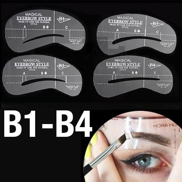 Eyebrow Templates - Eyebrow Stencils (B1 - B4) - 4 pcs. - | Fashiongirl