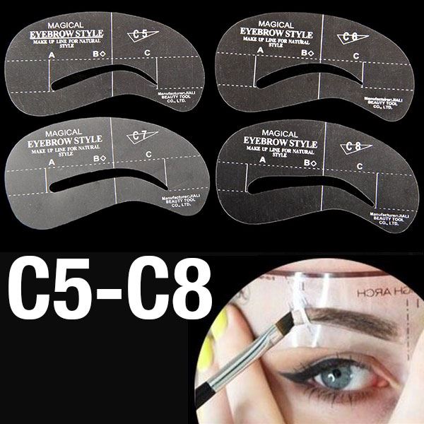 Eyebrow Templates - Eyebrow Stencils (C5 - C8) - 4 pcs. - | Fashiongirl
