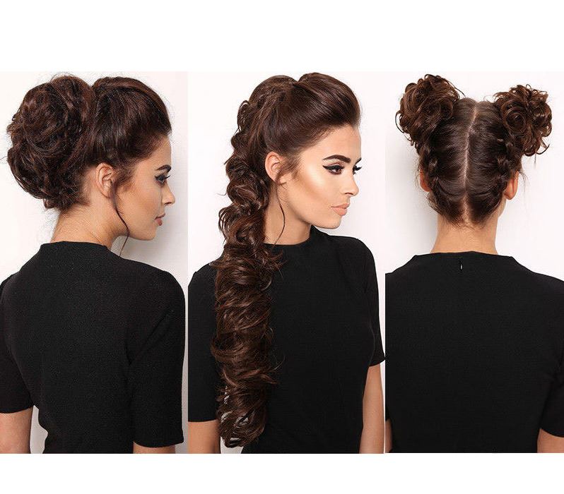 Messy Curly Hair for bun #M6PH613 - Brown/Blond Mix - Hair Accessories | Fashiongirl