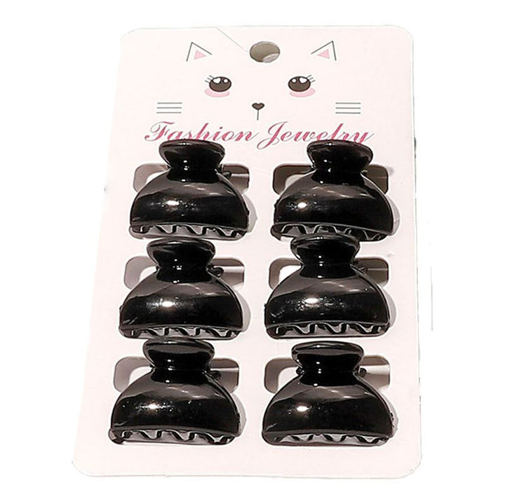 Mini hair clips - 6 pcs - 2.5 cm - Black - | Fashiongirl