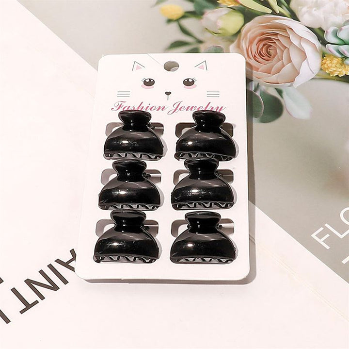 Mini hair clips - 6 pcs - 2.5 cm - Black - | Fashiongirl