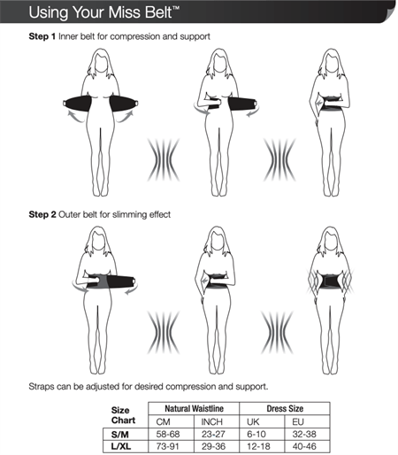 Miss Belt Waist Trainer corset (S - XL) - black - | Fashiongirl