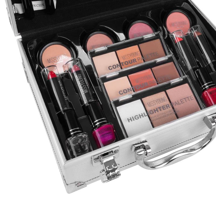 Miss Young Complete Makeup Case Set in Aluminium - GM14038 - 2 - | Fashiongirl