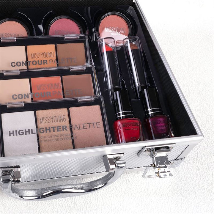 Miss Young Complete Makeup Case Set in Aluminium - GM14038 - 2 - | Fashiongirl