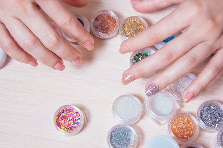Nail Decoration / Nail Decoration Kit for manicure with pearls, sequins, glitter &amp; diamonds - 48 bottles - | Fashiongirl