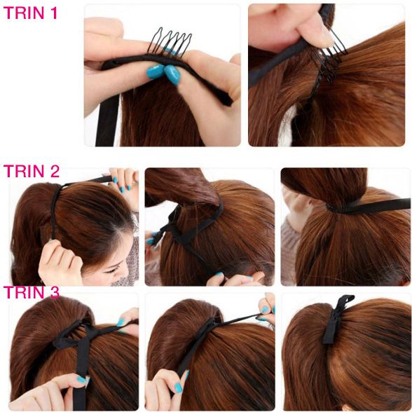 Pony tail Fibre extensions Straight brown 4# - | Fashiongirl