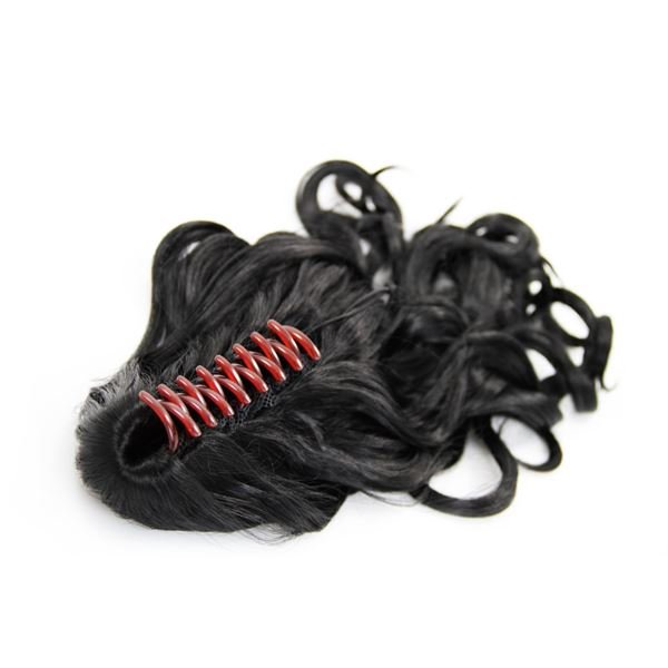 Ponytail Ponytail with hair clip, Curly - black #1 - Hair Accessories | Fashiongirl