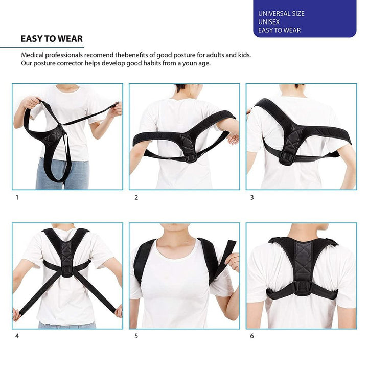 Posture support for back &amp; shoulder | Posture 2.0 Posture corrector band, black - Shapewear | Fashiongirl