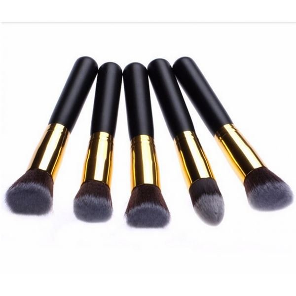 PRO Makeup Brushes Black / Gold - 10 pcs - | Fashiongirl