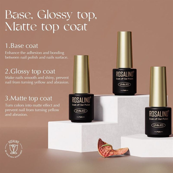 ROSALIND 38 - Piece Gel Nail Polish Set with 35 Colours + Base Coat &amp; Top Coats (38 x 5 ml) - | Fashiongirl