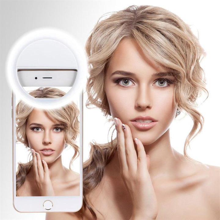 Selfie LED light ring for smartphones - rechargeable - | Fashiongirl