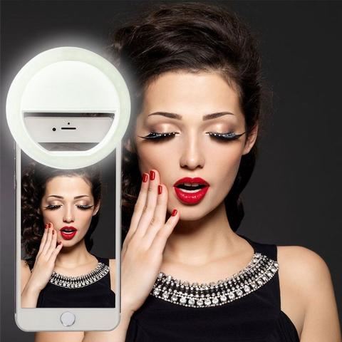Selfie LED light ring for smartphones - rechargeable - | Fashiongirl