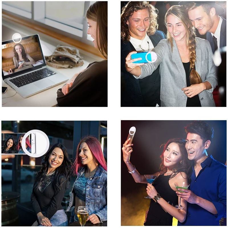 Selfie LED light ring for smartphones - rechargeable - | Fashiongirl