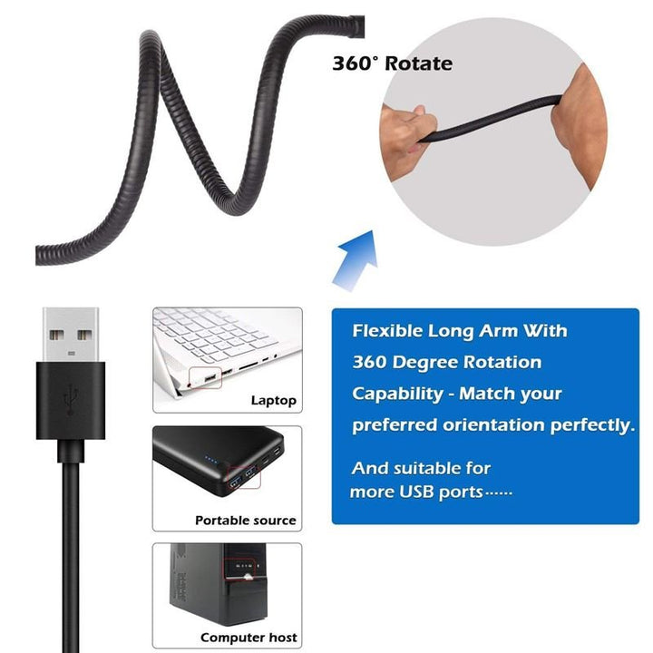Selfie Ring Light with LED light with brightness control + flexible arms | Perfect for streaming / vlog / youtube / makeup