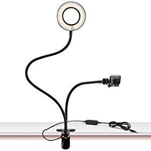 Selfie Ring Light with LED light with brightness control + flexible arms | Perfect for streaming / vlog / youtube / makeup